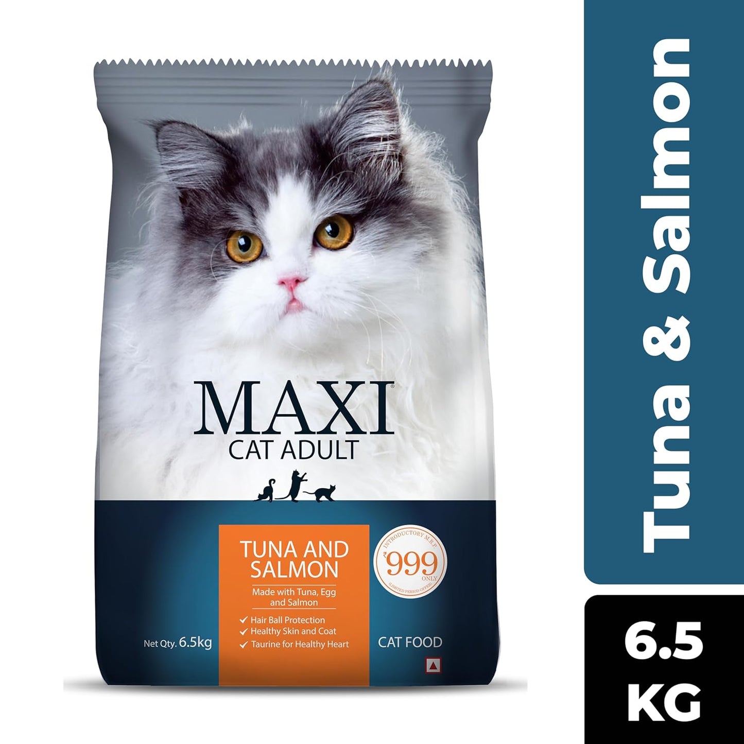 Maxi Tuna & Salmon Dry Adult Cat Food, 6.5 KG