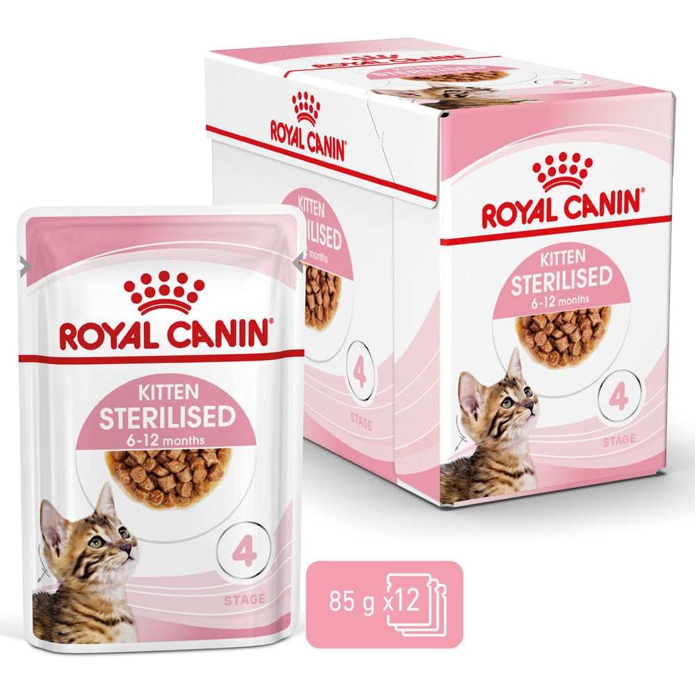 Royal Canin Sterilised Kitten, Chunks in Gravy (Pack of 12 x 85 GMs)