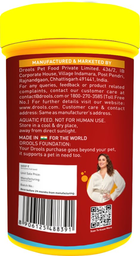 Drools Finsters Guppy Bits Fish Food, 45 Gms, Seafood Flavour, Pack of 2 Pouches