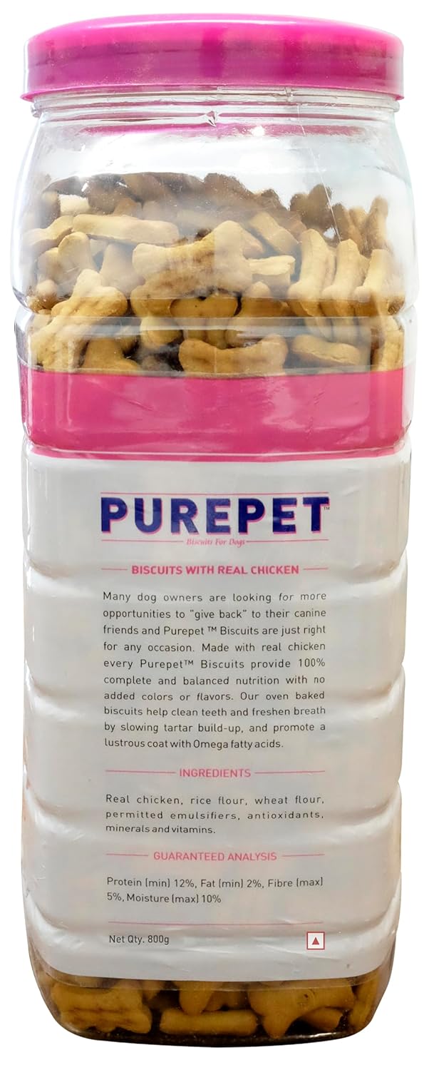 Purepet Dog Treats Biscuits, 800 GMs Pack, Mutton Flavour, Active Behavior