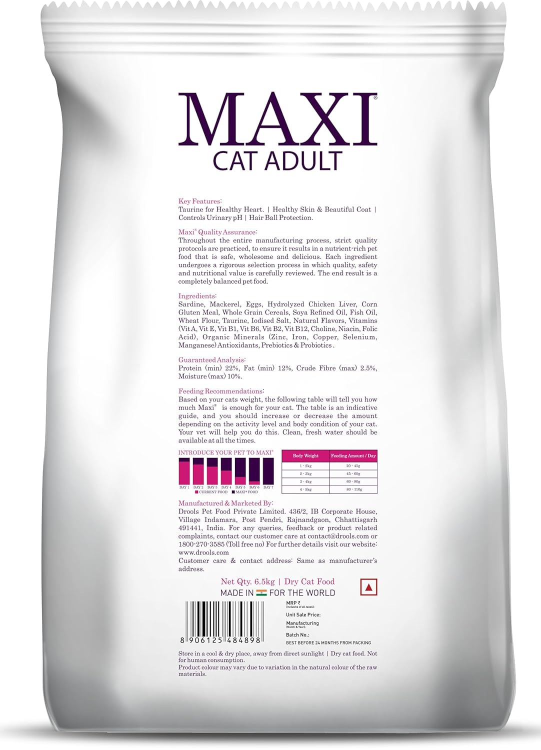 Maxi Ocean Fish Dry Adult Cat Food, 6.5 KG