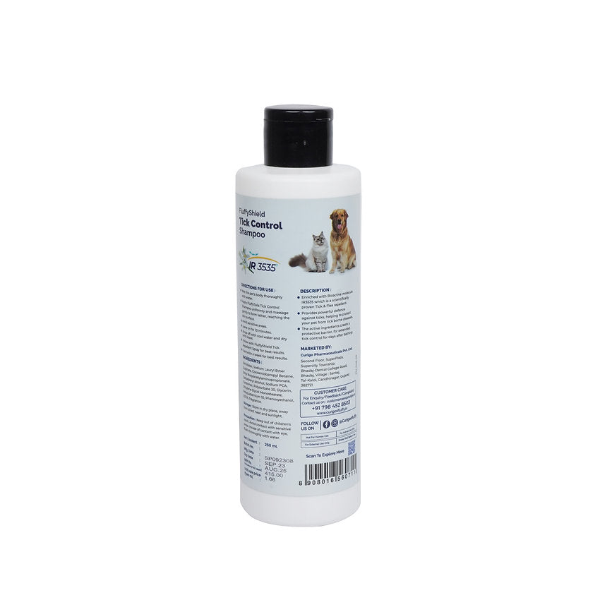 FluffyTails FluffyShield Tick Control Shampoo, IR 3535 Formula, 250 ML