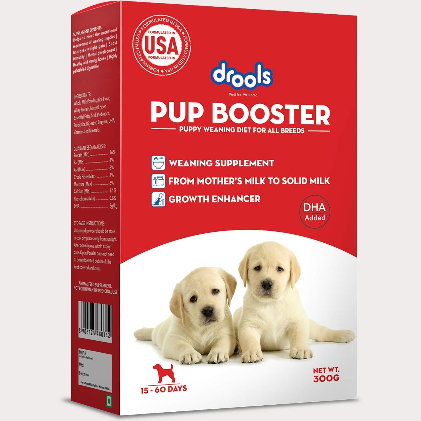 Drools Pup Booster Chicken Flavour for Dogs Weaning Diet, 300 Gms Pack, All Breed Formula
