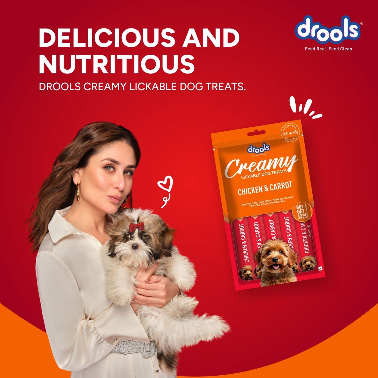 Drools All Stages Dog Treat Chicken & Carrot Flavor Creamy 5 Sticks, 75 Gms