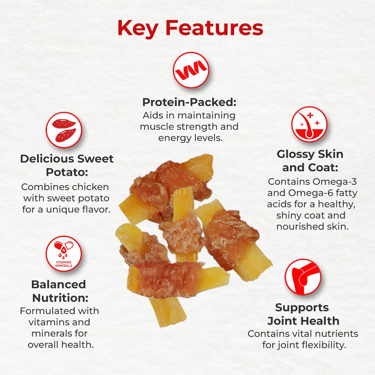 Drools Puppy & Adult Sweet Potato Twinned, Real Chicken Flavour Dog Treats, 70 Gms Pack