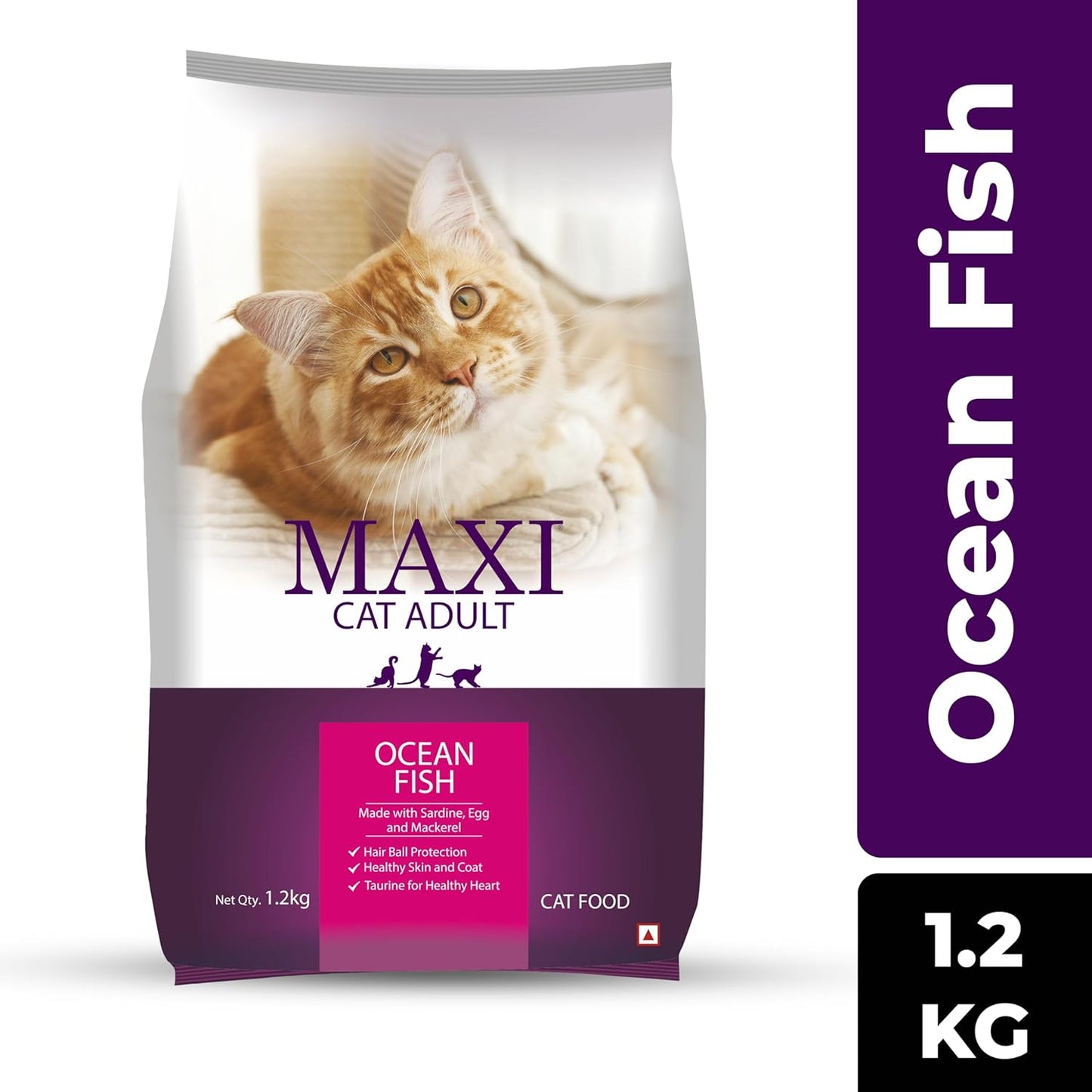 Maxi Ocean Fish Dry Adult Cat Food, 1.2 KG