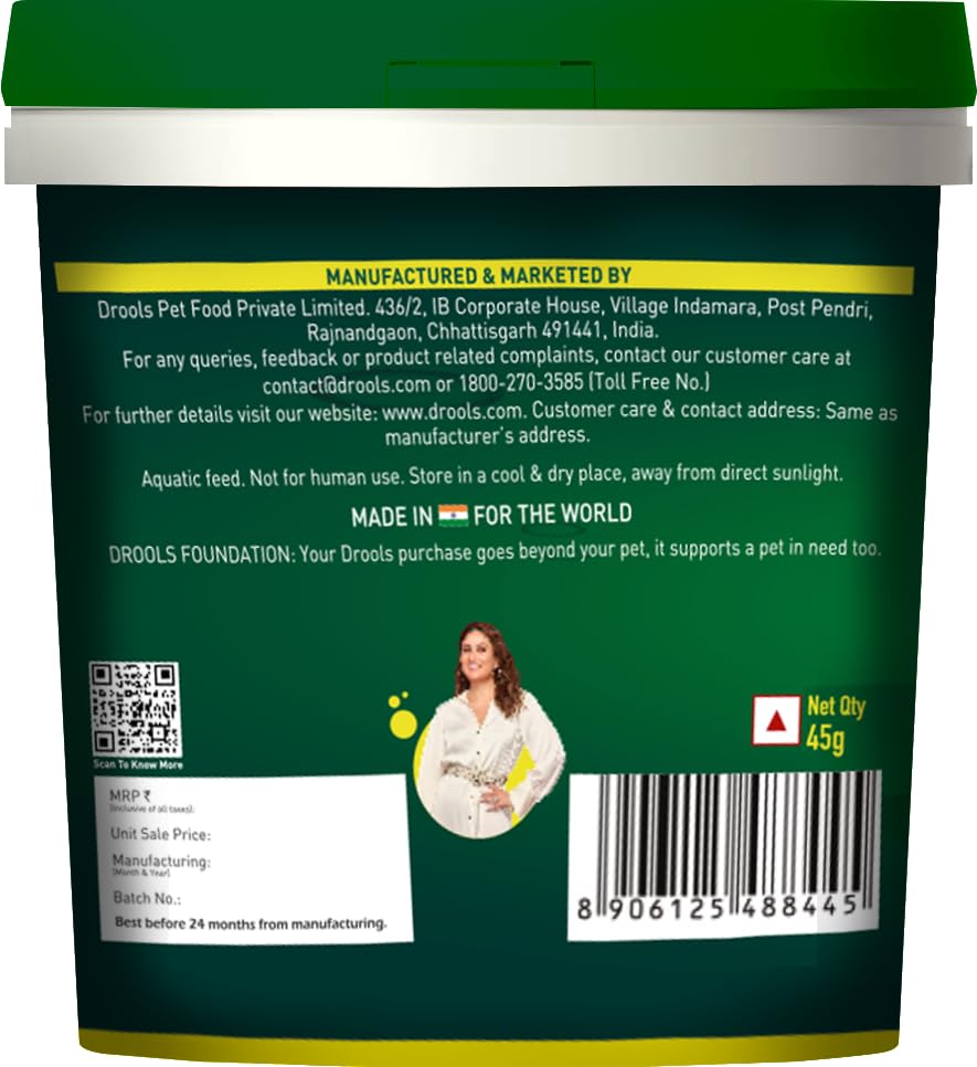Drools Finsters Turtle Food, 90 Gms. (Pack of 2 x 45 Gms) , Seafood Flavour, High-Quality Protein, Easy Feeding