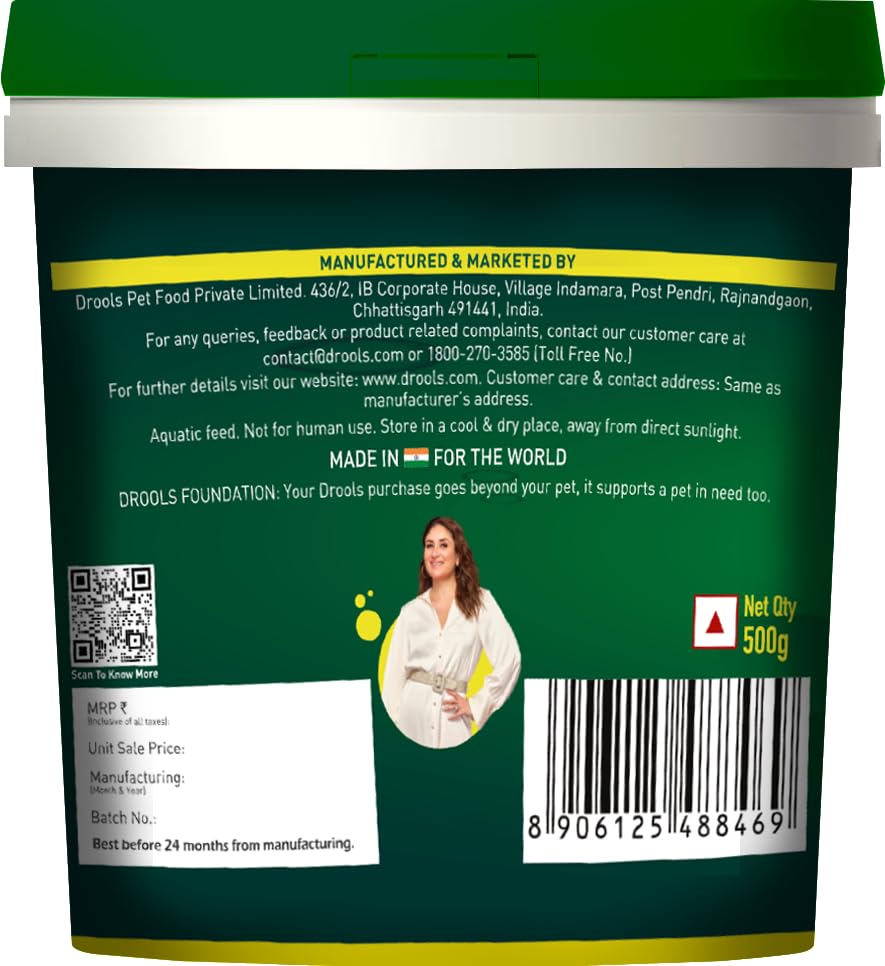 Drools Finsters Turtle Food, 500 GMs., Seafood Flavour, High-Quality Protein, Easy Feeding