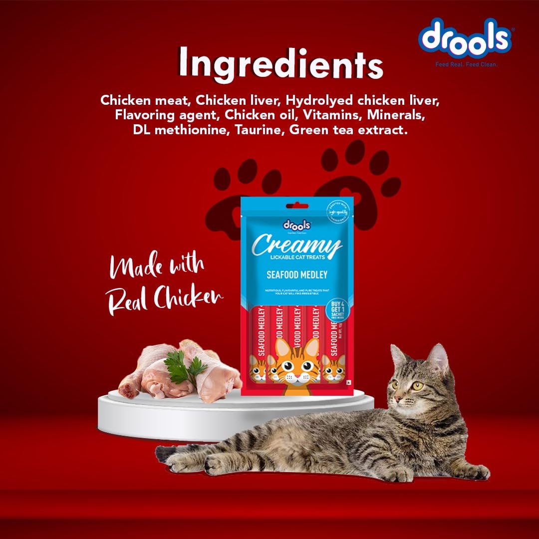 Drools All Life Stages Creamy Lickable Sea Food Medley Flavour Cat Treat, 75 Gms