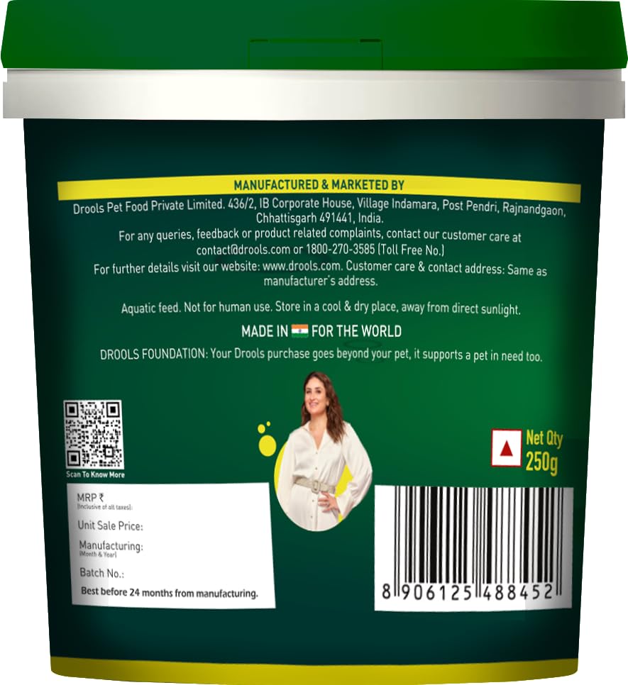 Drools Finsters Turtle Food, 250 GMs., Seafood Flavour, High-Quality Protein, Easy Feeding