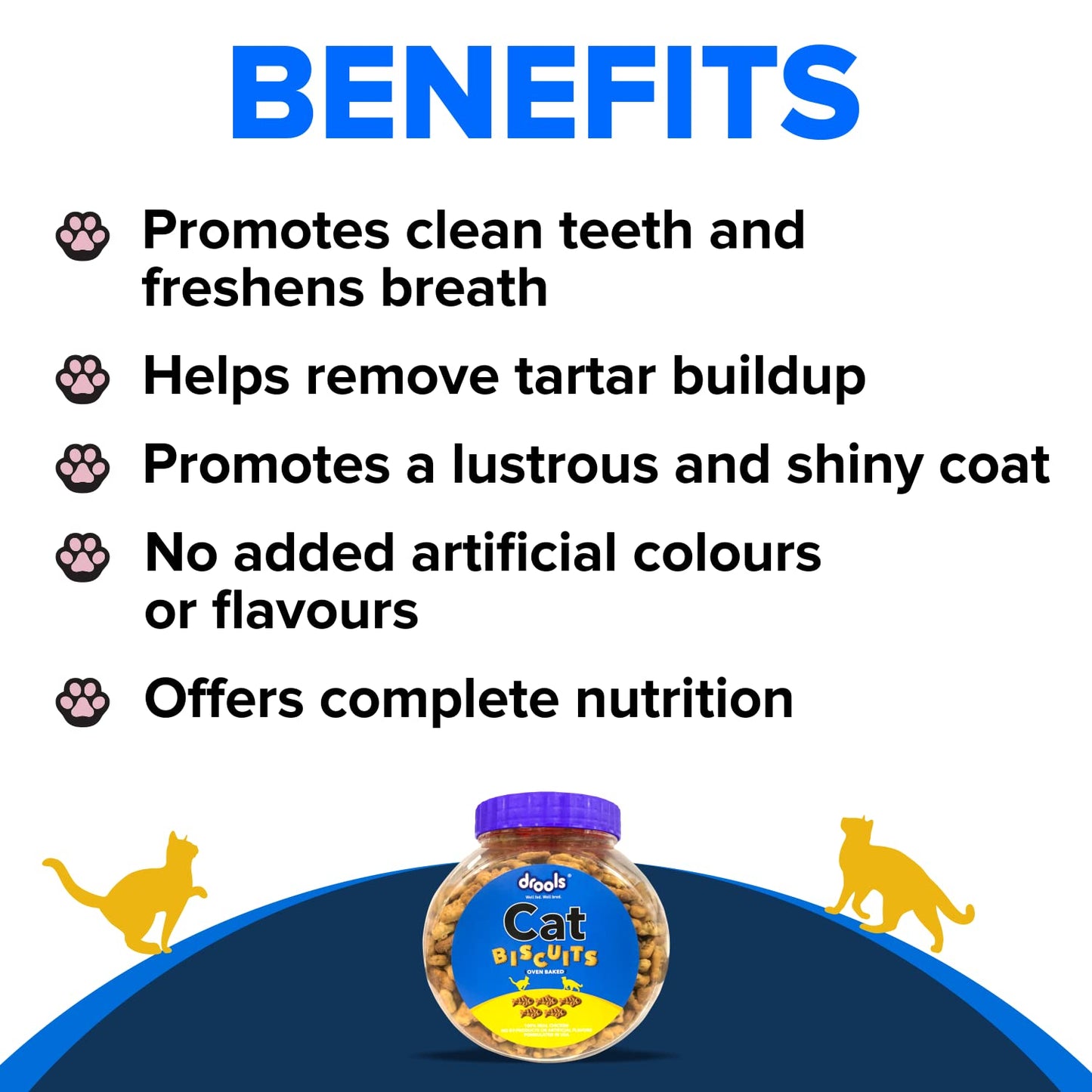 Drools All Life Stages, Chicken Flavour Cat Biscuit, 110g Jar