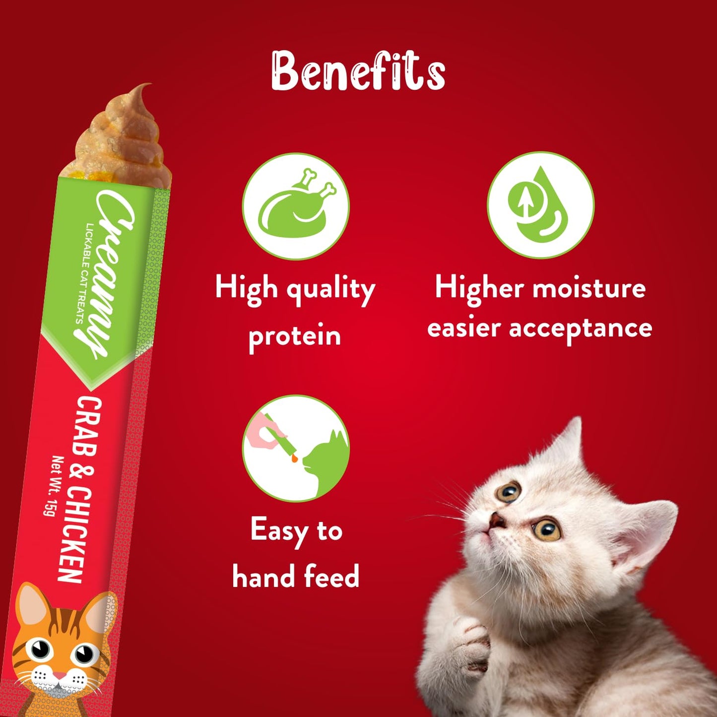 Drools All Life Stages, Creamy Lickable Crab & Chicken Flavour Cat Treat, 75 GMs