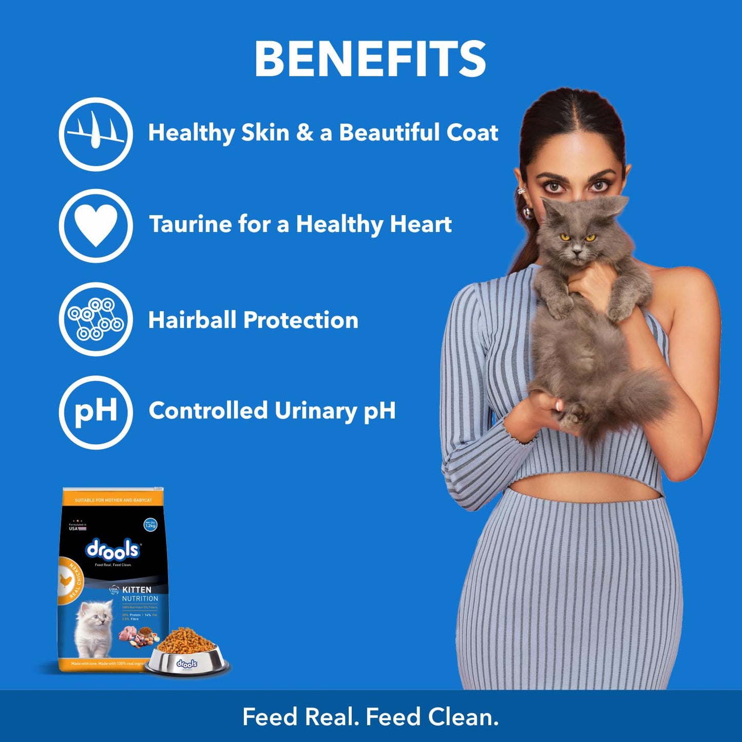 Drools Kitten (1-12 Months), Real Chicken Flavour Dry Cat Food 3 KG Pack