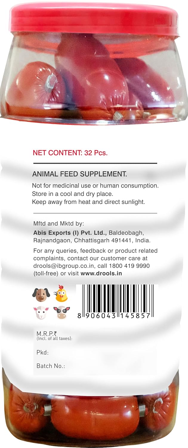 Drools Absolute Dog Supplement Sausages 32 Pieces Jar, Calcium Flavour
