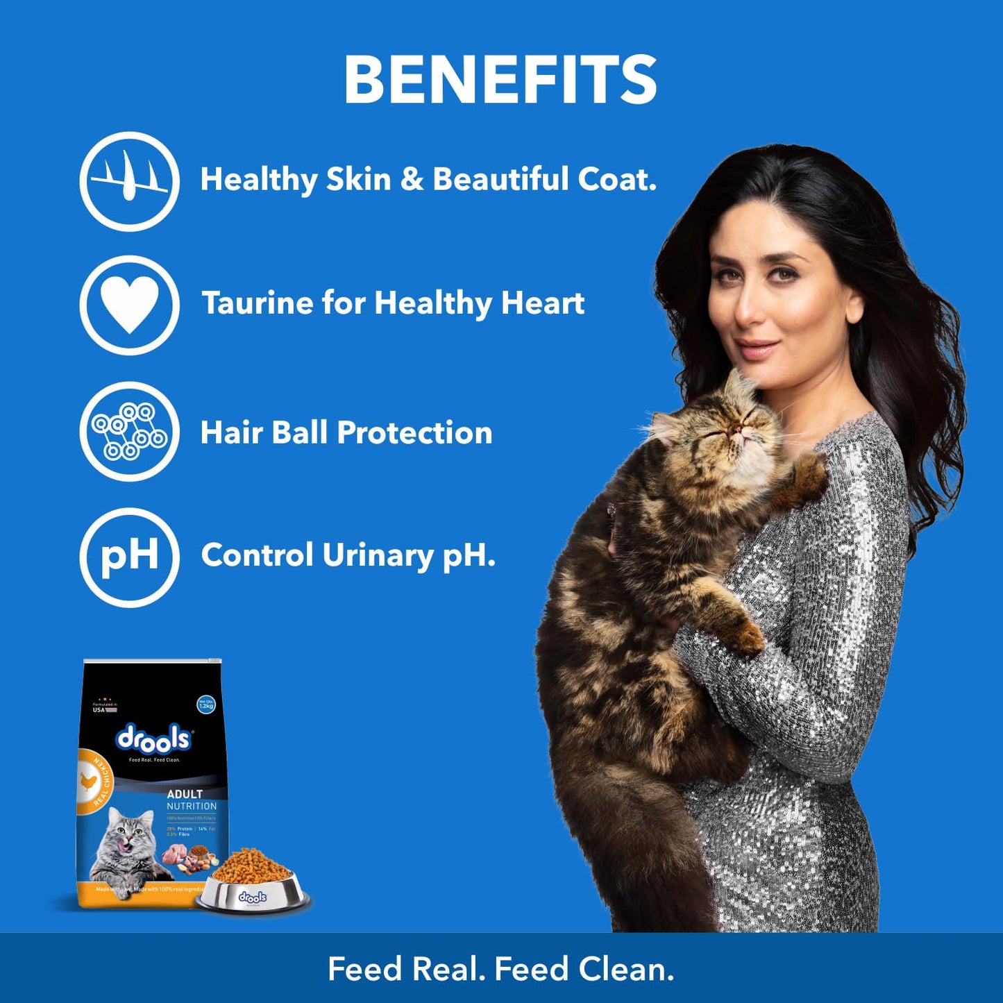 Drools Dry Cat Adult Food 3KG, Ocean Fish Flavour, Skin and Coat Health