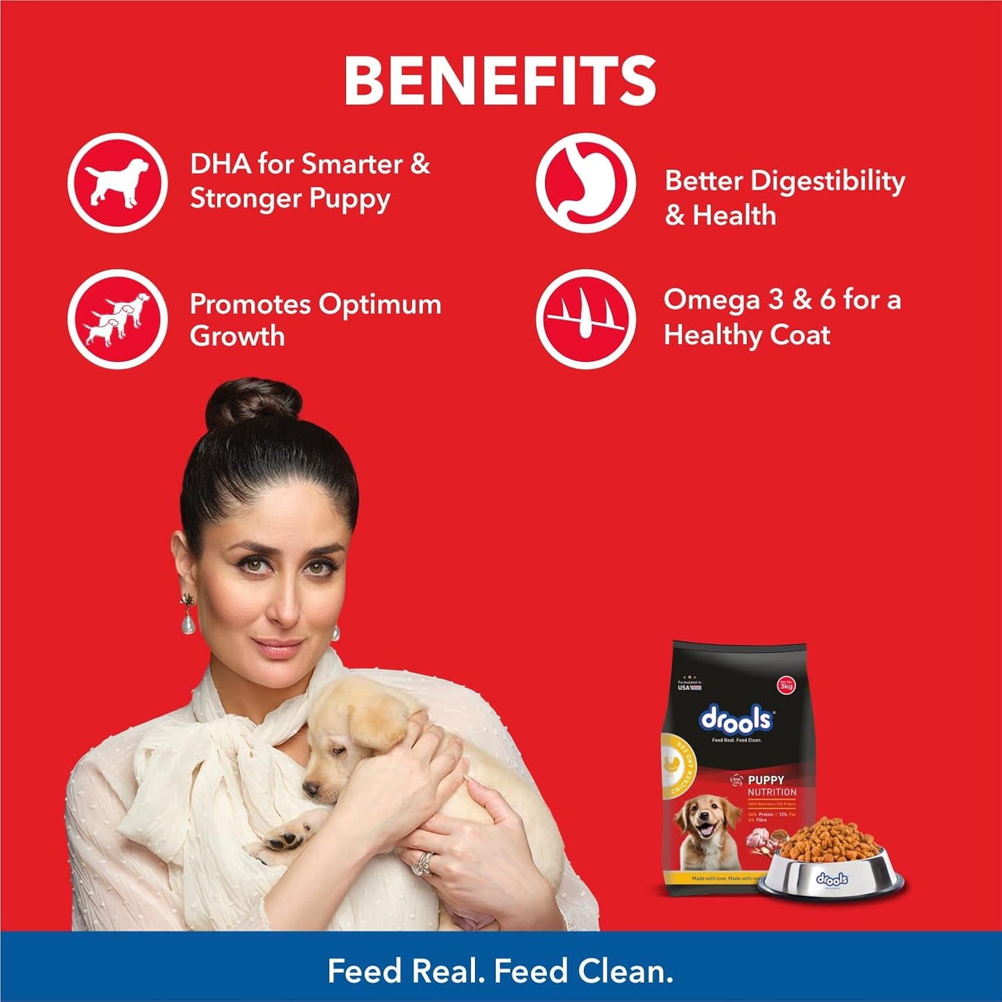 Drools Daily Nutrition Puppy Chicken and Egg Flavour Dry Dog Food, 1.2 KG Pack