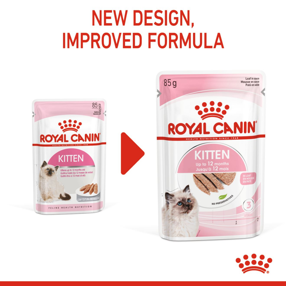 Royal Canin Instinctive Kitten Gravy Food With Loaf, 85 Grams, Pack of 12 Sachet