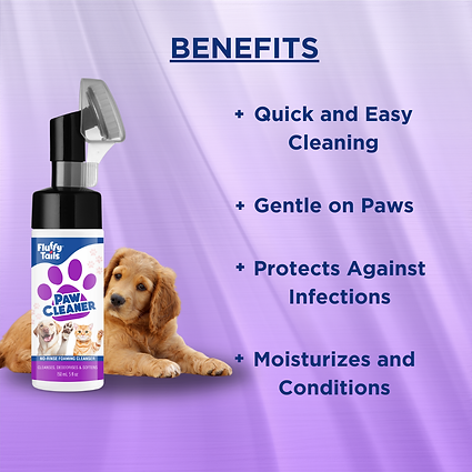 FluffyTails No-Rinse Paw Cleaner, Foaming Cleanser, 150ml