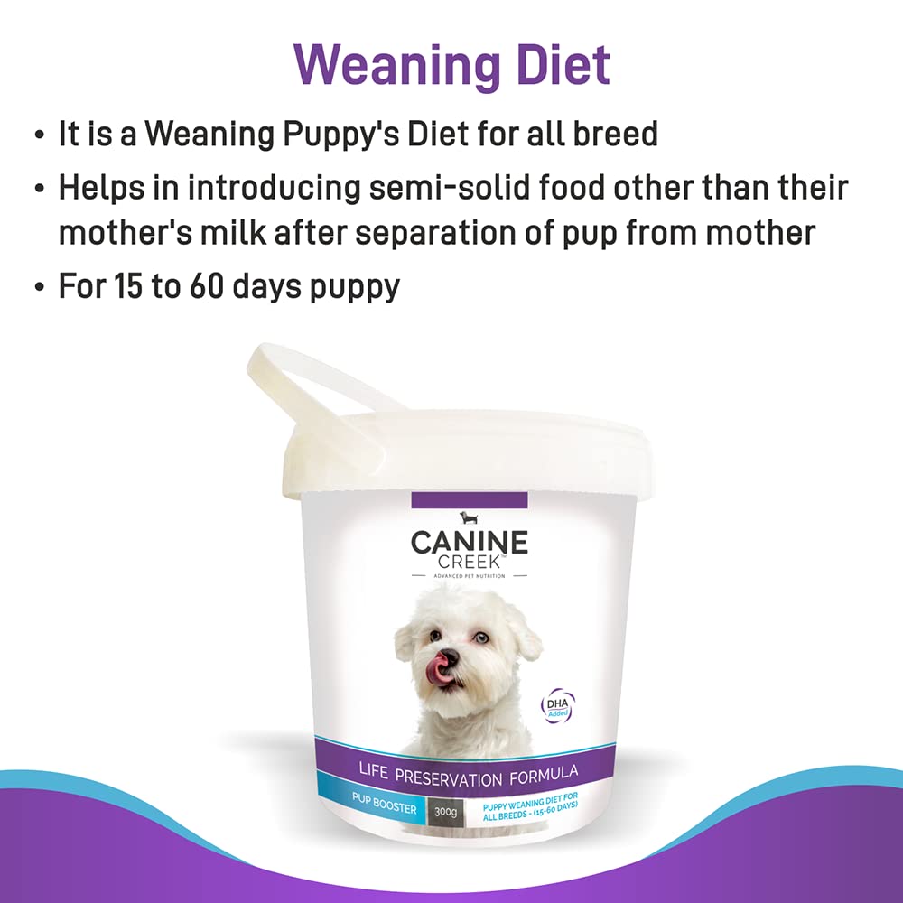 Canine Creek Powder, Pup Booster, Puppy Weaning Diet for All Breeds, 300G