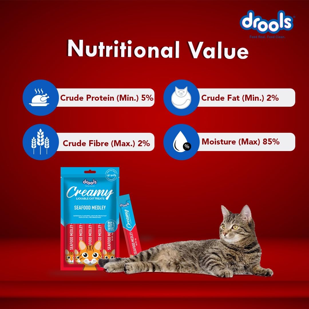 Drools All Life Stages Creamy Lickable Sea Food Medley Flavour Cat Treat, 75 Gms