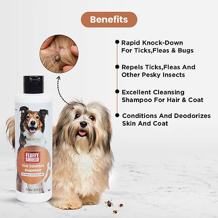 FluffyTails FluffyShield Tick Control Shampoo, IR 3535 Formula, 250 ML