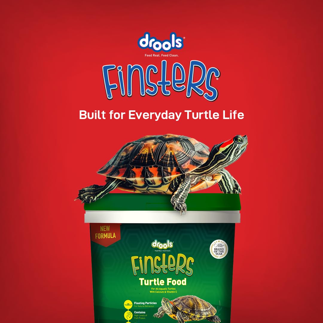 Drools Finsters Turtle Food, 250 GMs., Seafood Flavour, High-Quality Protein, Easy Feeding