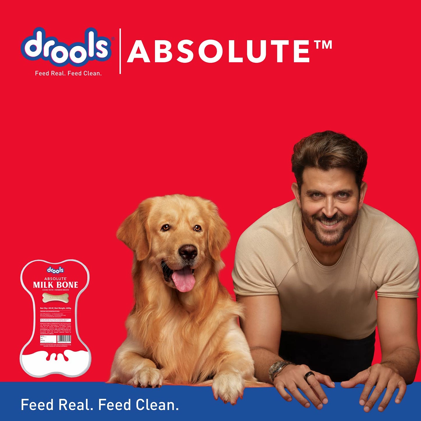 Drools Absolute Dog Bone Treats, Milk Flavour, 600g, 40,Peices Jar, All Life Stages