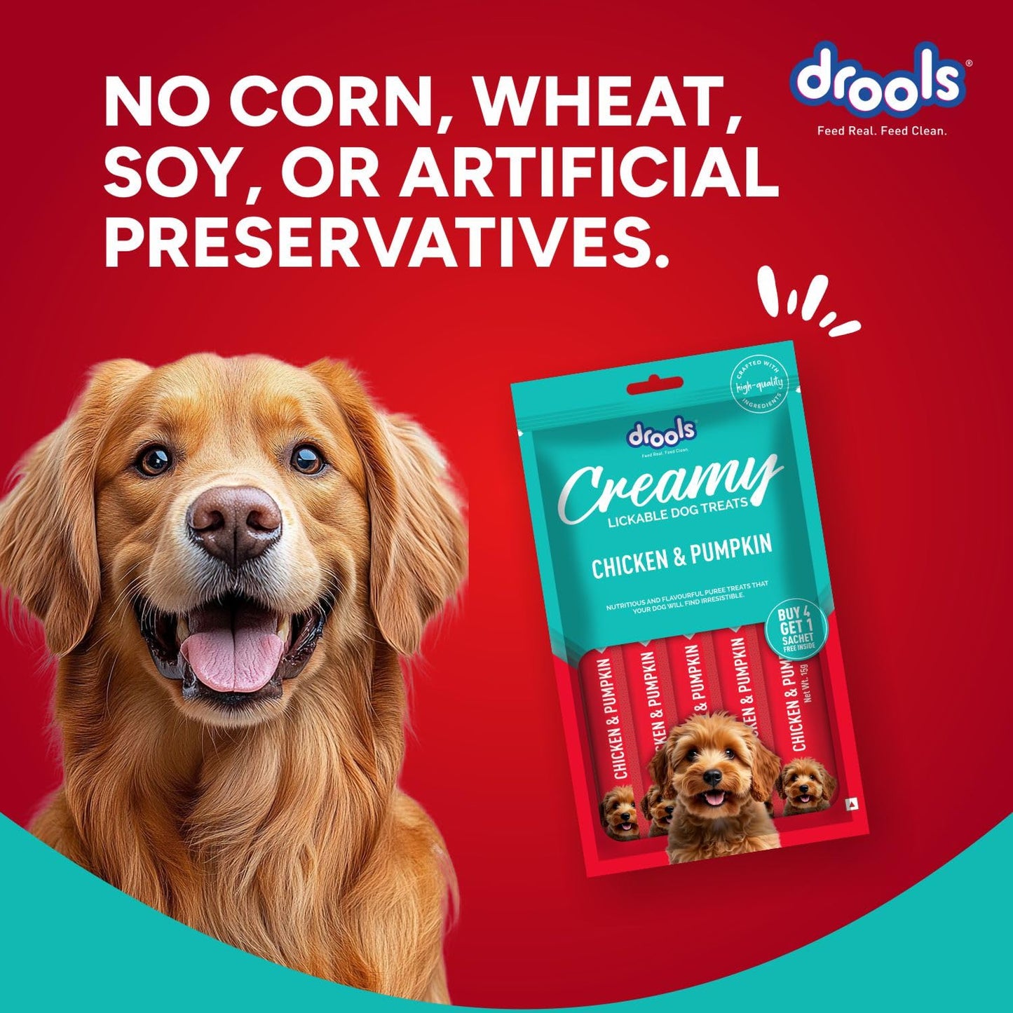 Drools All Stages Dog Treat Chicken & Pumpkin Flavor Creamy 5 Sticks, 75 Gms