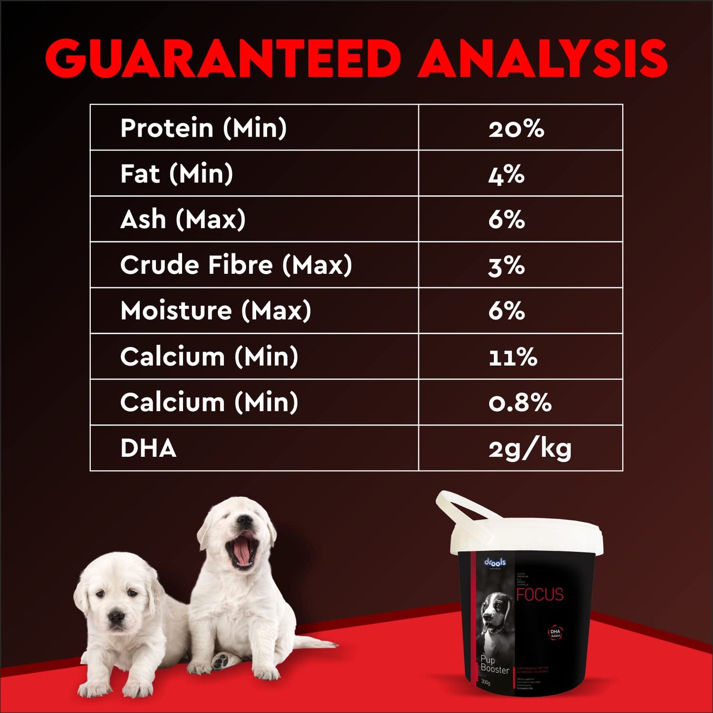 Drools Focus Pup Booster, Puppy Weaning Diet 300 Gms, Chicken Flavour, All Breed Formula