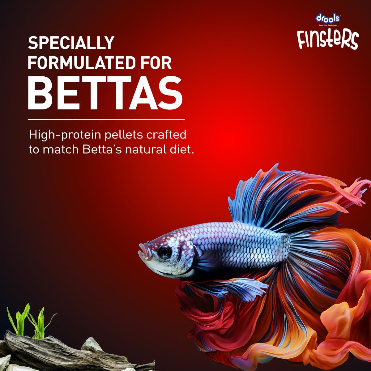 Drools Finsters Betta Fish Food 25 Gms Pouch (Pack of 4), 100 Gms Total