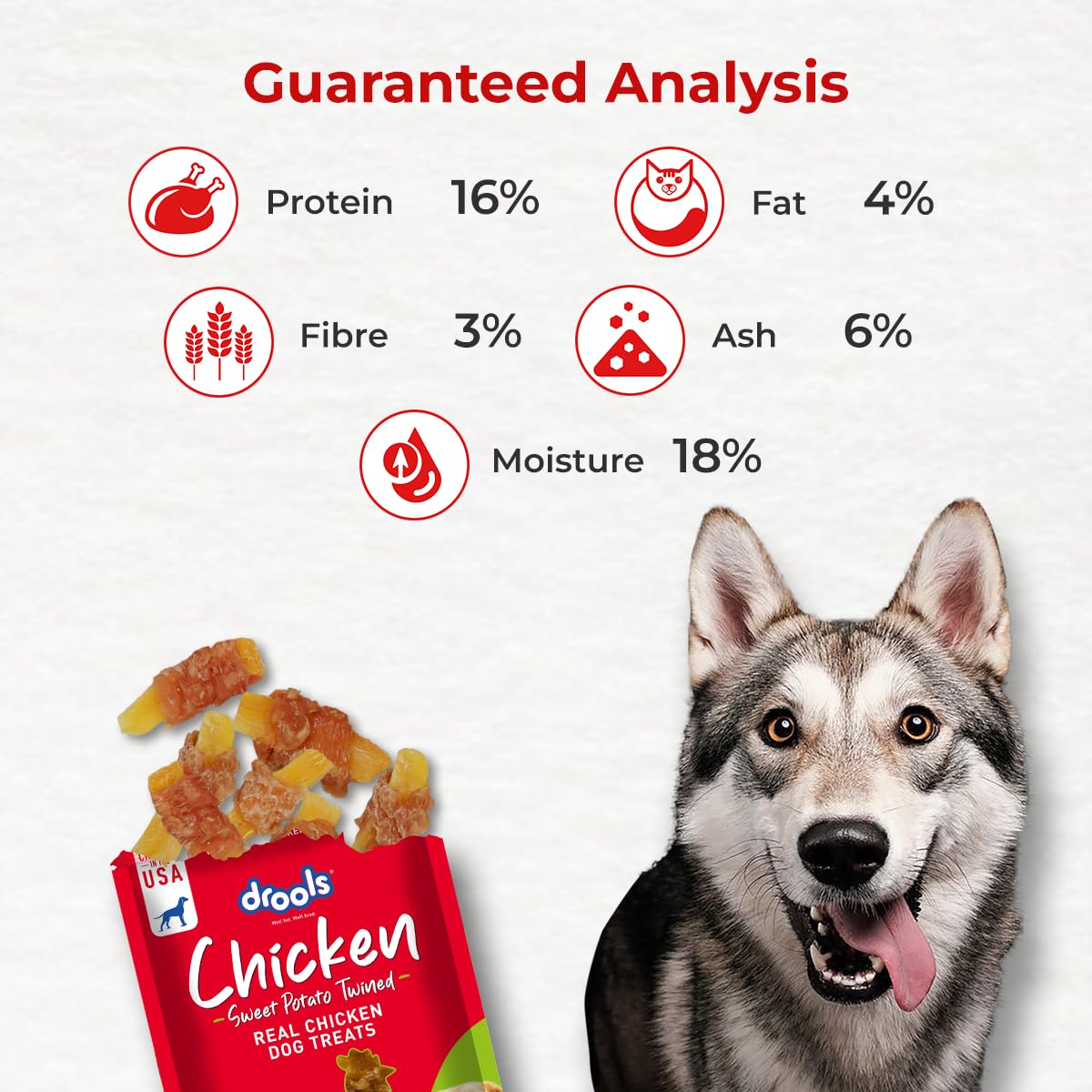 Drools Puppy & Adult Sweet Potato Twinned, Real Chicken Flavour Dog Treats, 70 Gms Pack