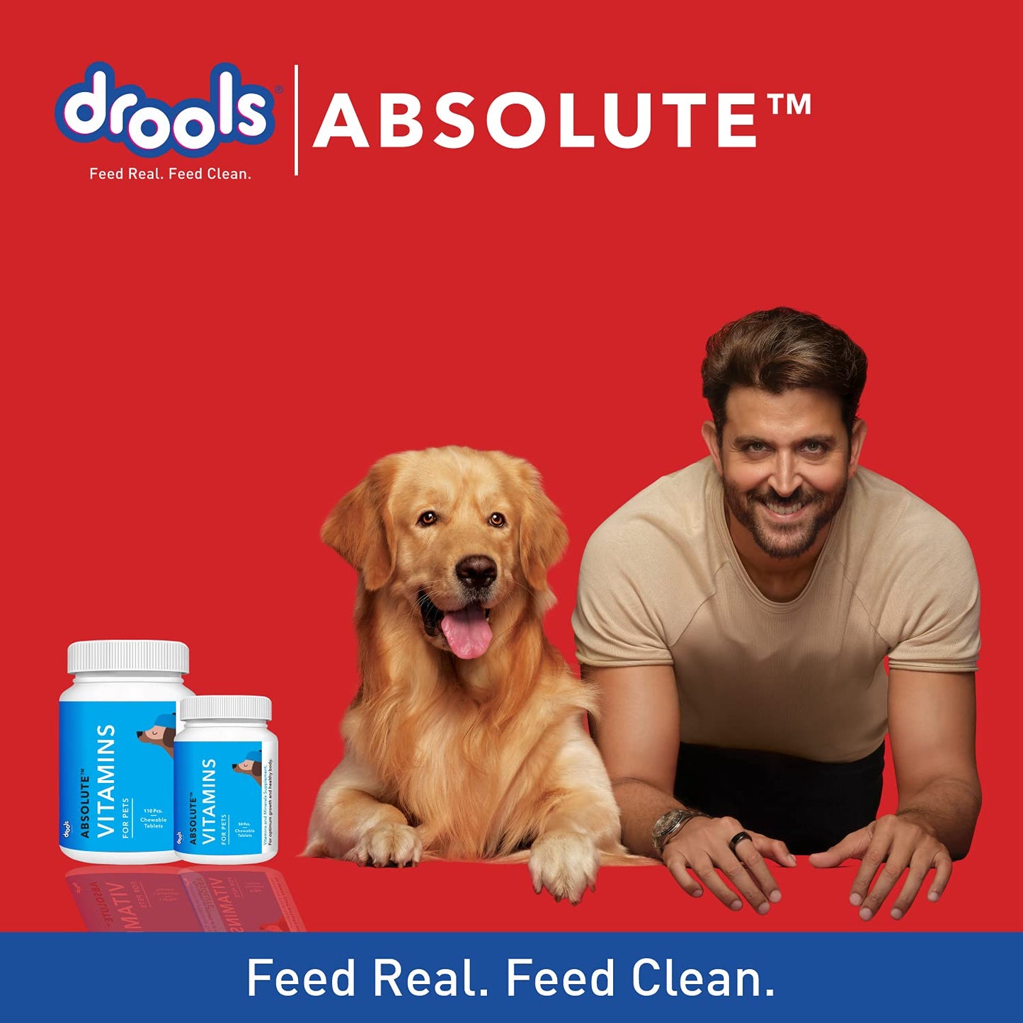Drools Absolute Dog Vitamin Supplement Tablet, 175G, 50 Pieces, Chicken Flavor