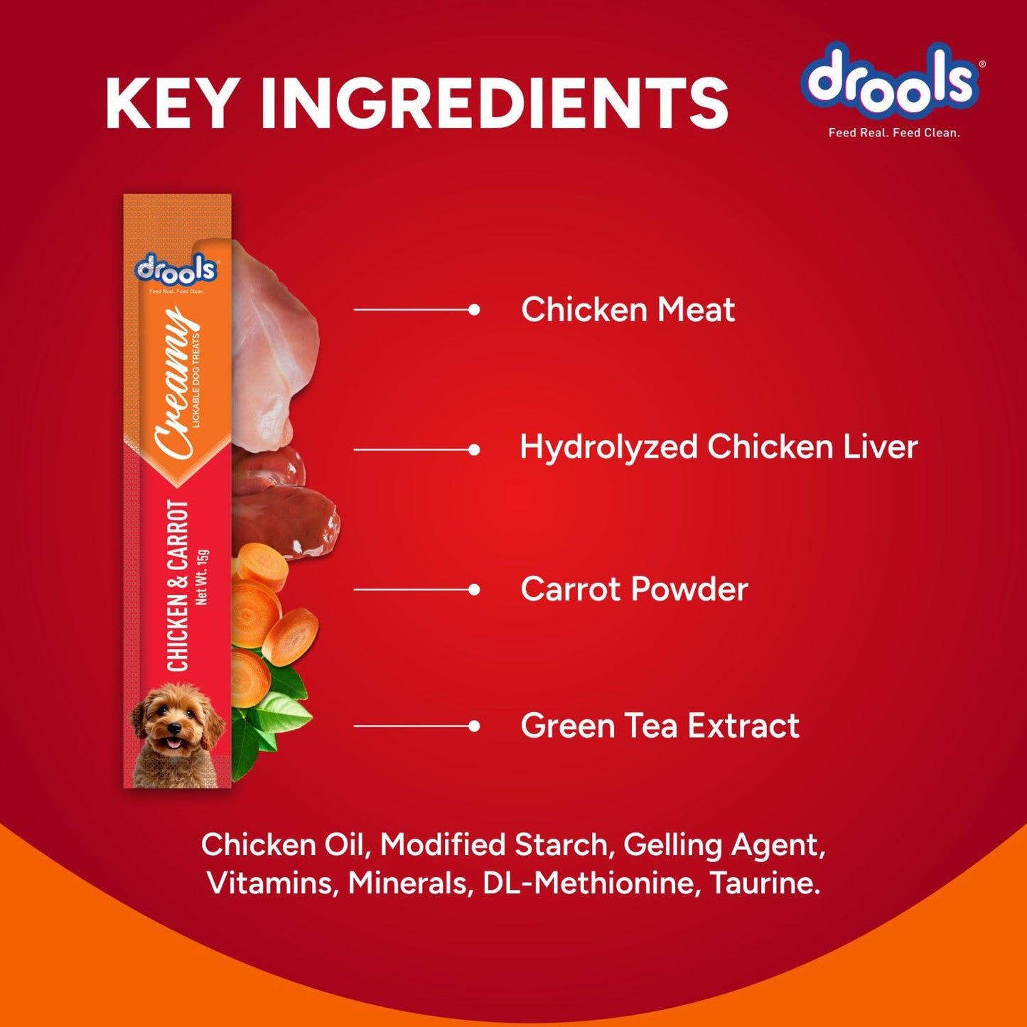 Drools All Stages Dog Treat Chicken & Carrot Flavor Creamy 5 Sticks, 75 Gms