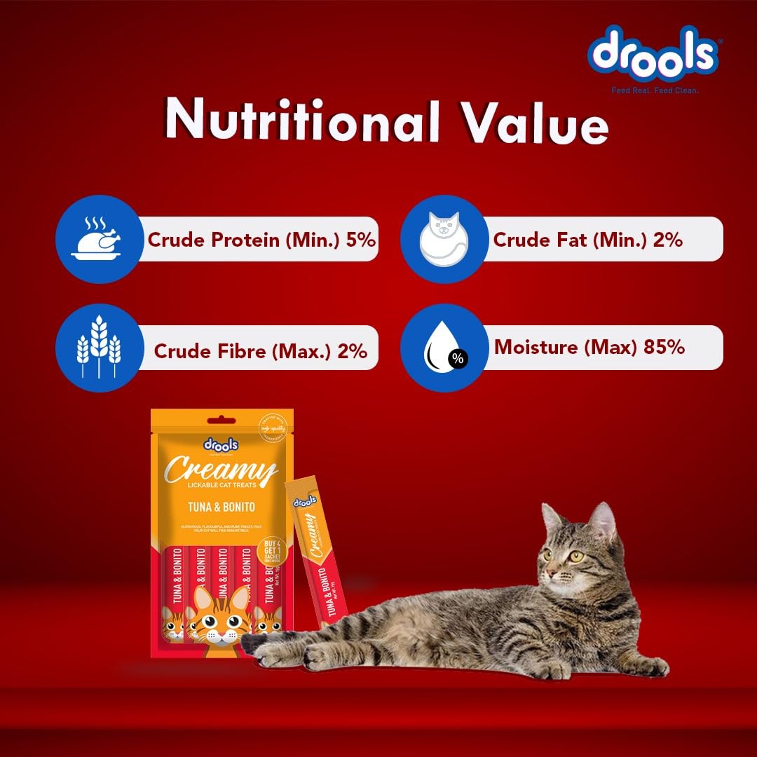 Drools All Life Stages Creamy Lickable Tuna & Bonito Flavour Cat Treat 75 Gms