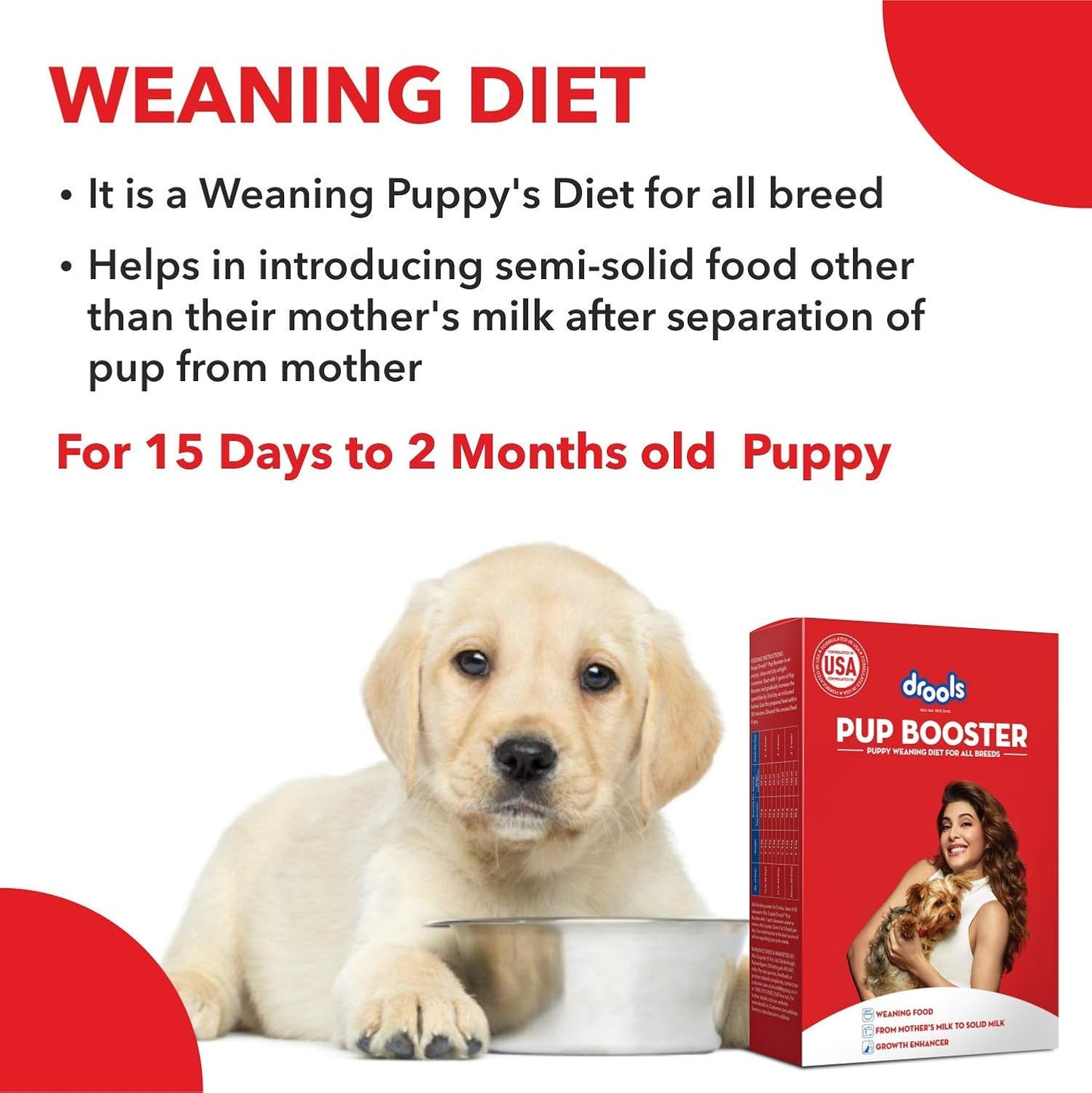 Drools Pup Booster Chicken Flavour for Dogs Weaning Diet, 300 Gms Pack, All Breed Formula