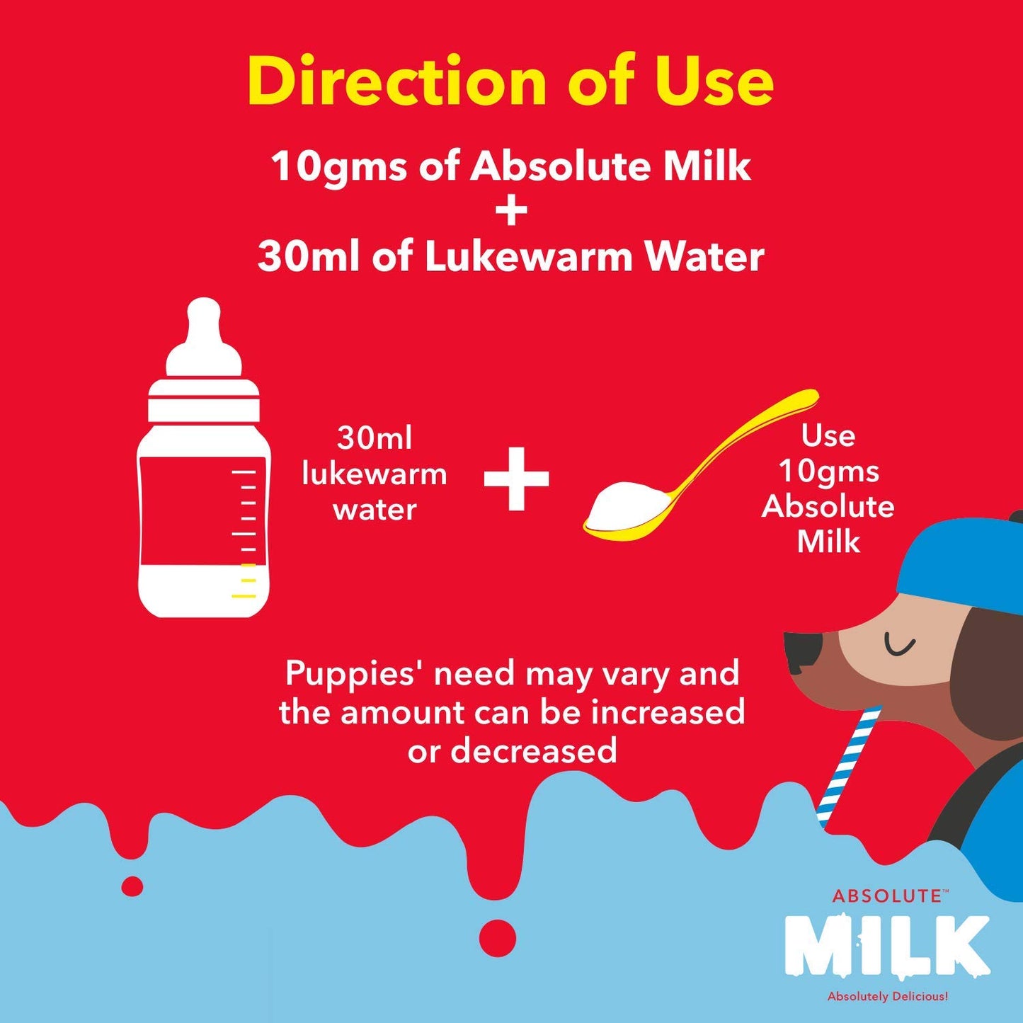 Drools Absolute Liquid Milk For Newborn Puppy Dog, 500G Pack