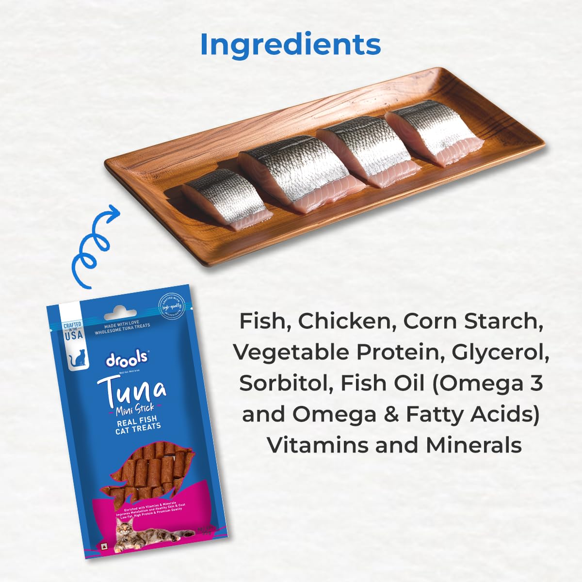 Drools Kitten & Adult Mini Sticks, Real Tuna Flavour, Cat Treats, 35 Gms