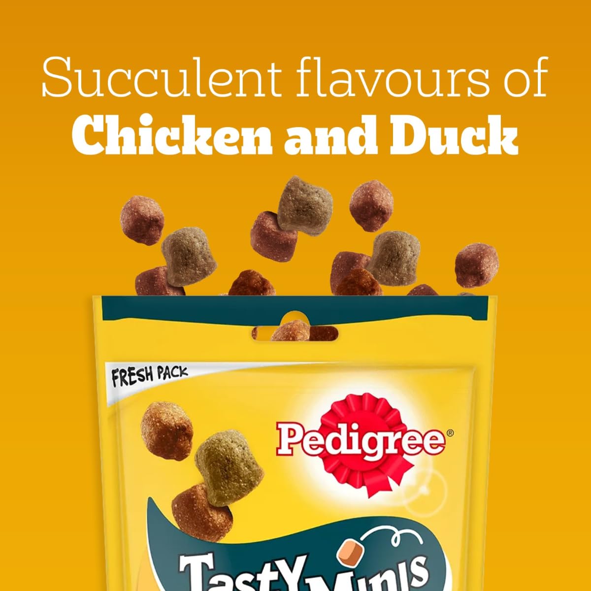 Tasty Minis Adult Dog Treats, Chicken & Duck Flavor Chunks, 130 GMs