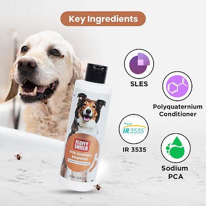FluffyTails FluffyShield Tick Control Shampoo, IR 3535 Formula, 250 ML