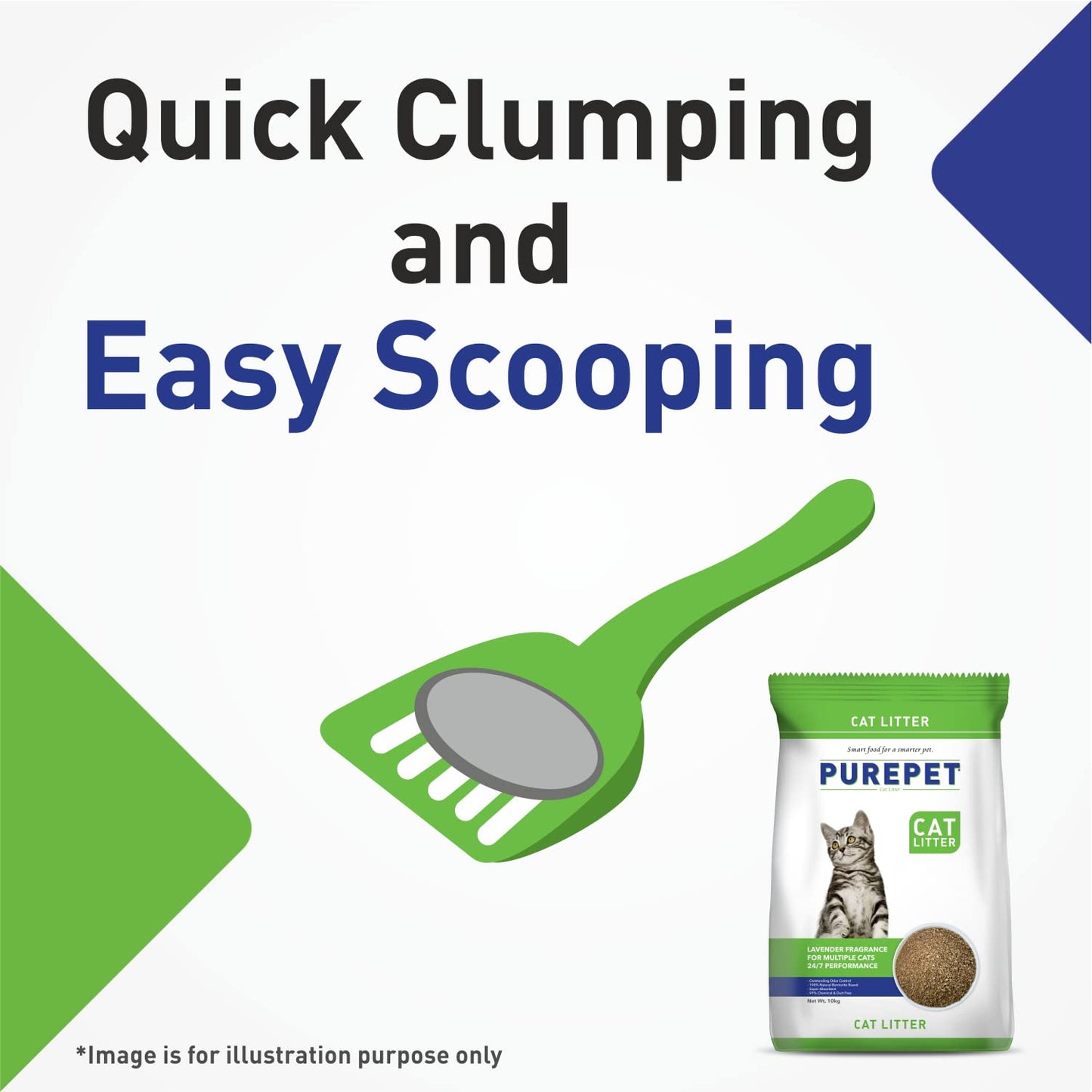 Purepet Cat Litter for All Cat Breed litter, Lavender Fragrance, 5 KG Pack
