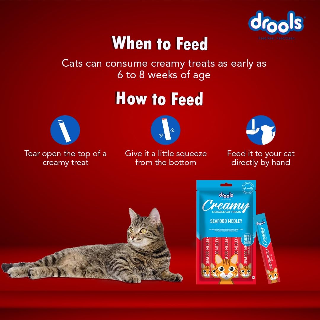 Drools All Life Stages Creamy Lickable Sea Food Medley Flavour Cat Treat, 75 Gms