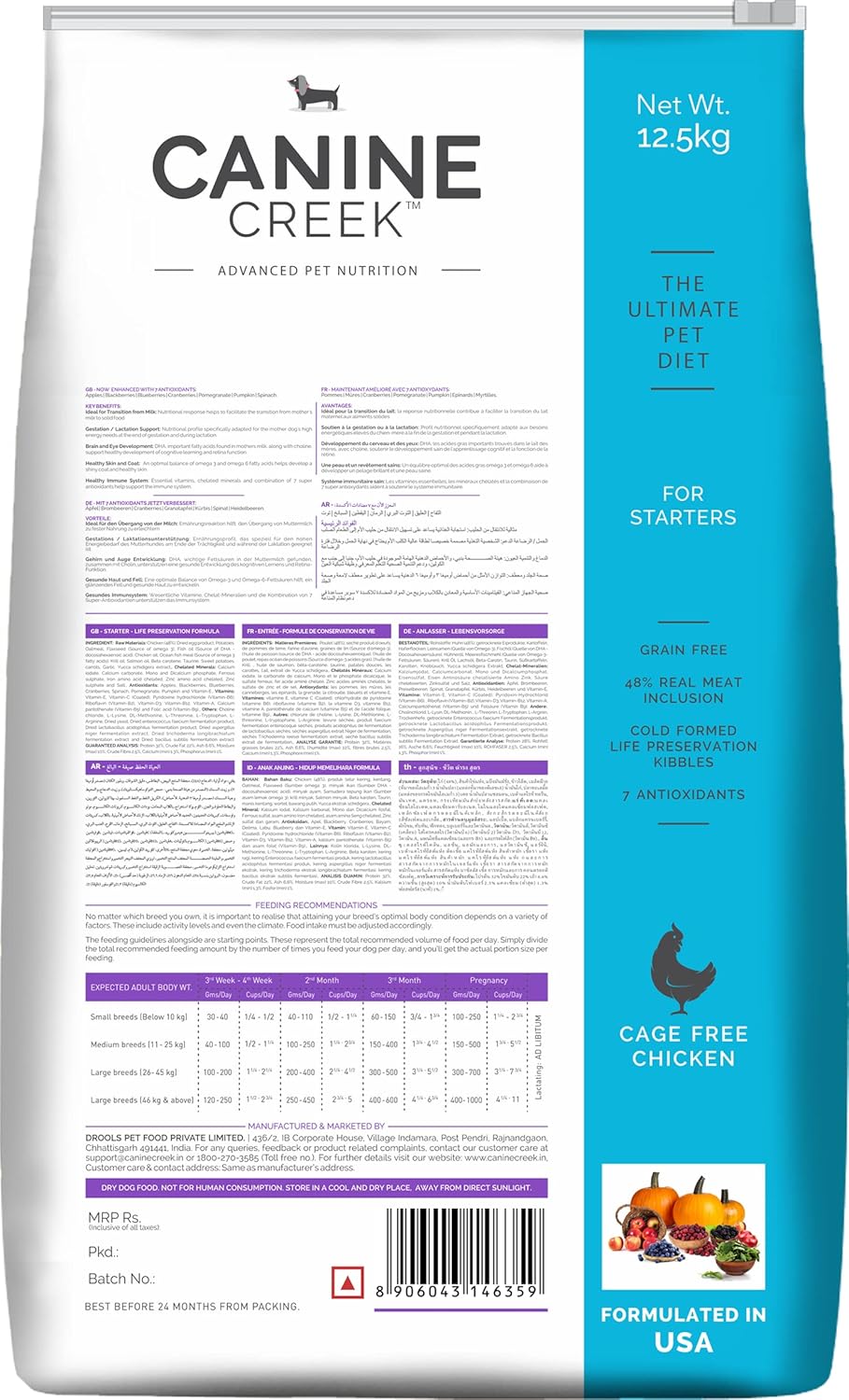 Canine Creek Ultra Premium Starter Dry Dog Food ,12.5 +1 KG Free Inside Offer Pack