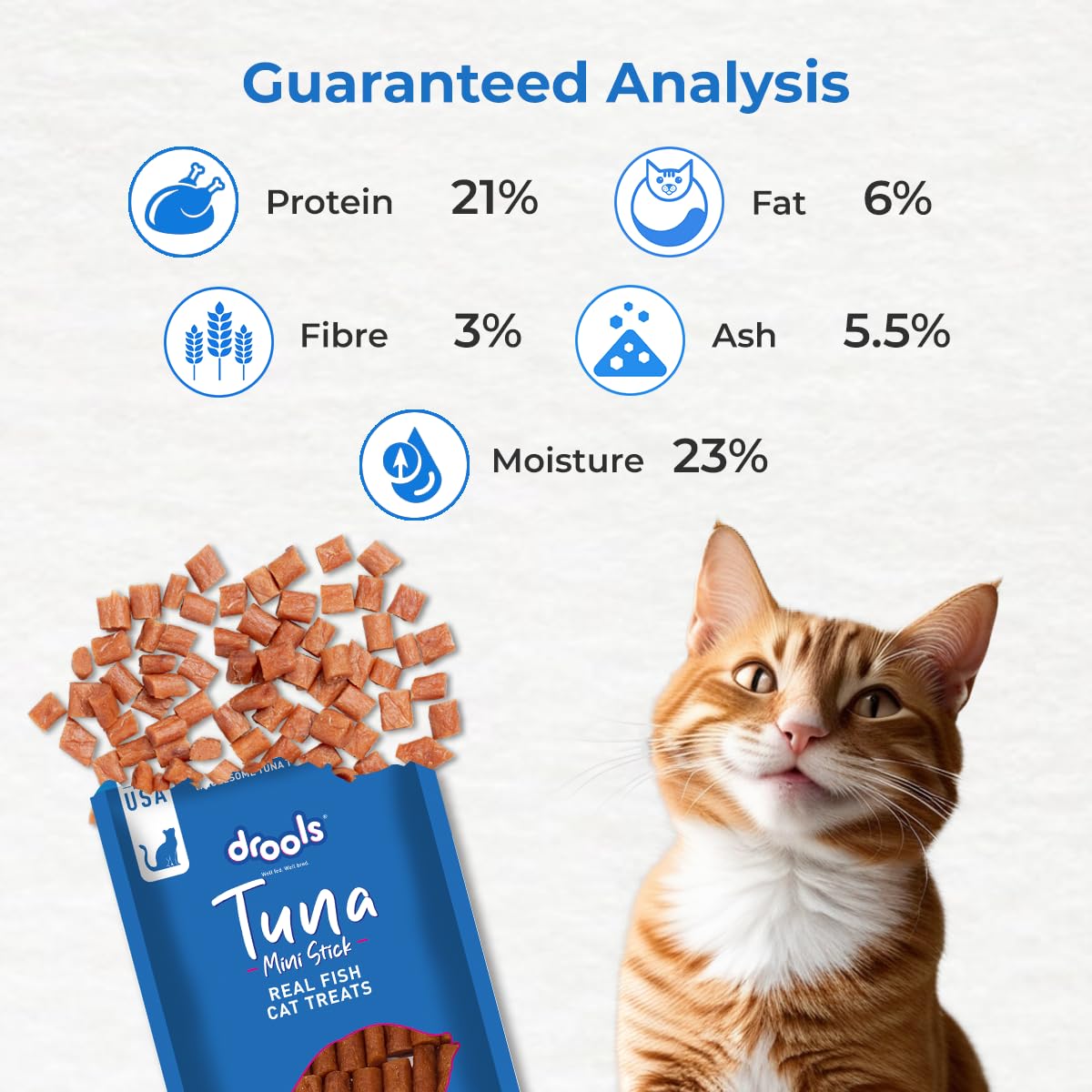 Drools Kitten & Adult Mini Sticks, Real Tuna Flavour, Cat Treats, 35 Gms