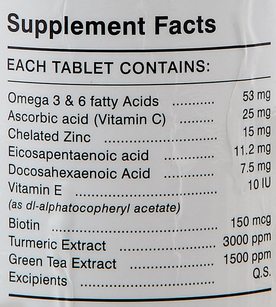 Drools Absolute Dog Supplement Tablet, Skin+ Coat 400G, 110 Pieces | Turmeric Flavour