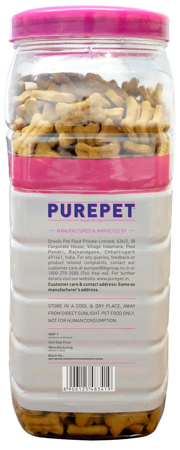 Purepet Dog Treats Biscuits, 800 GMs Pack, Mutton Flavour, Active Behavior