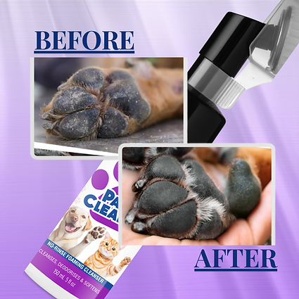 FluffyTails No-Rinse Paw Cleaner, Foaming Cleanser, 150ml