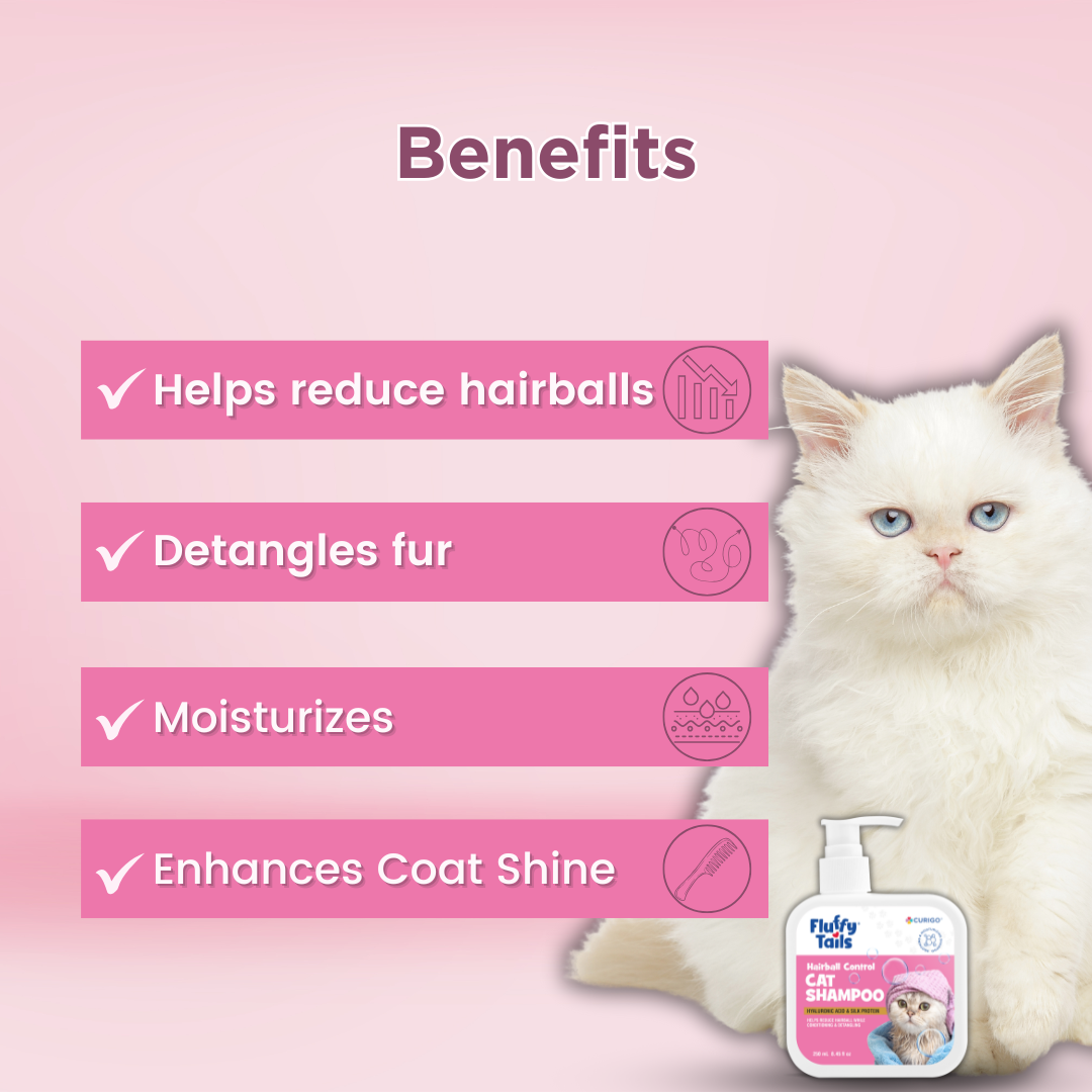 FluffyTails Hairball Control Cat Shampoo, 250 ML