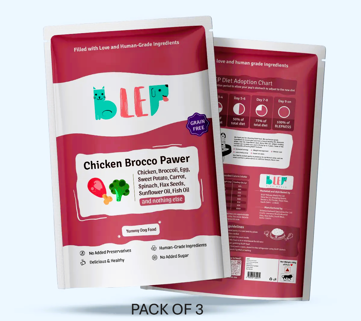 BLEP Chicken Broccoli Fresh Dog Food (100 ML) - Pack of 1