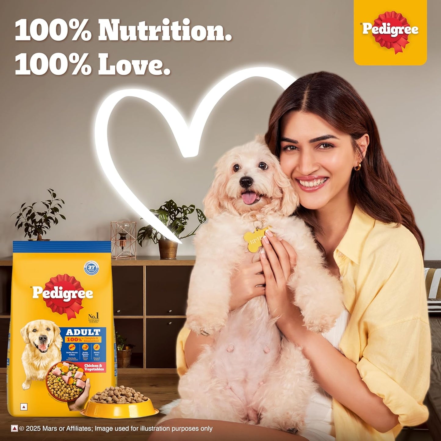 Pedigree Adult Dry Dog Food, Chicken & Veg, 2.8 KG, Contains 37 Essential Nutrients
