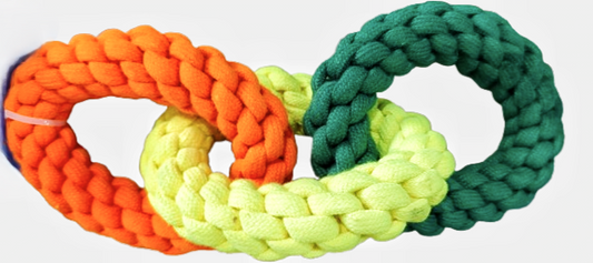 Triple Ring Rope Dog Toy Large, Export Quality, Interactive Chew and Tug Toy